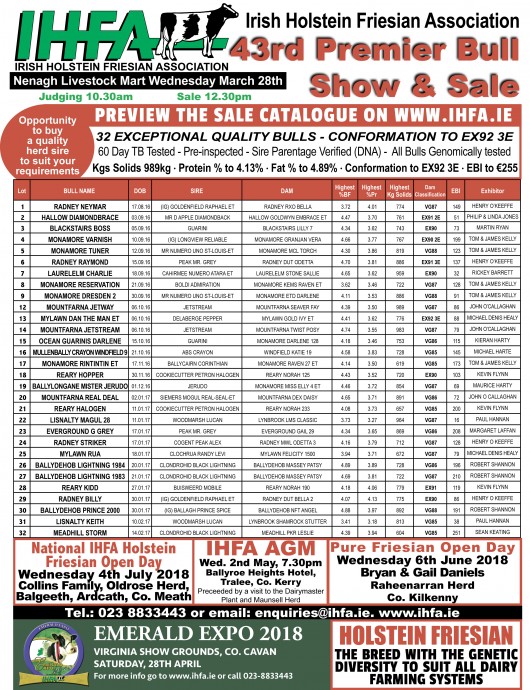 Bull sale full page ad 2018